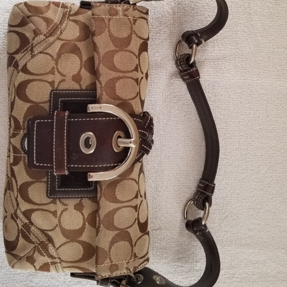 Coach Handbag Braided Brown closure - Picture 2 of 5